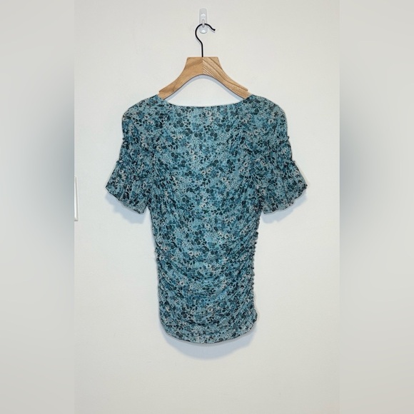 Anthropologie Short-Sleeve Shirred Mesh Top NWT , sz : medium - Picture 8 of 10